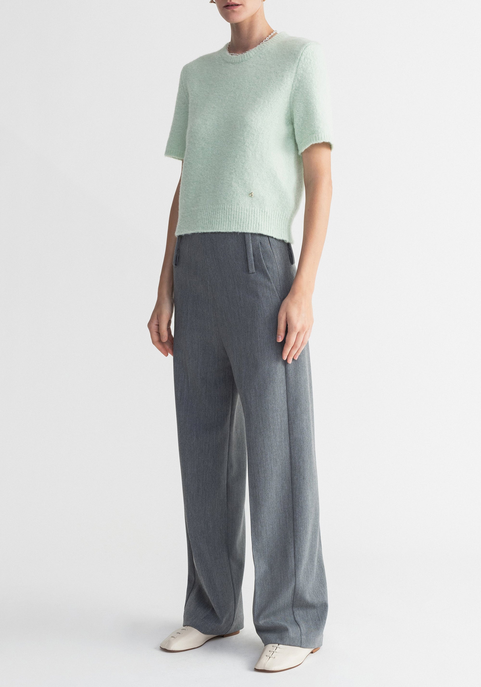 Maize wide-leg trousers - Steel