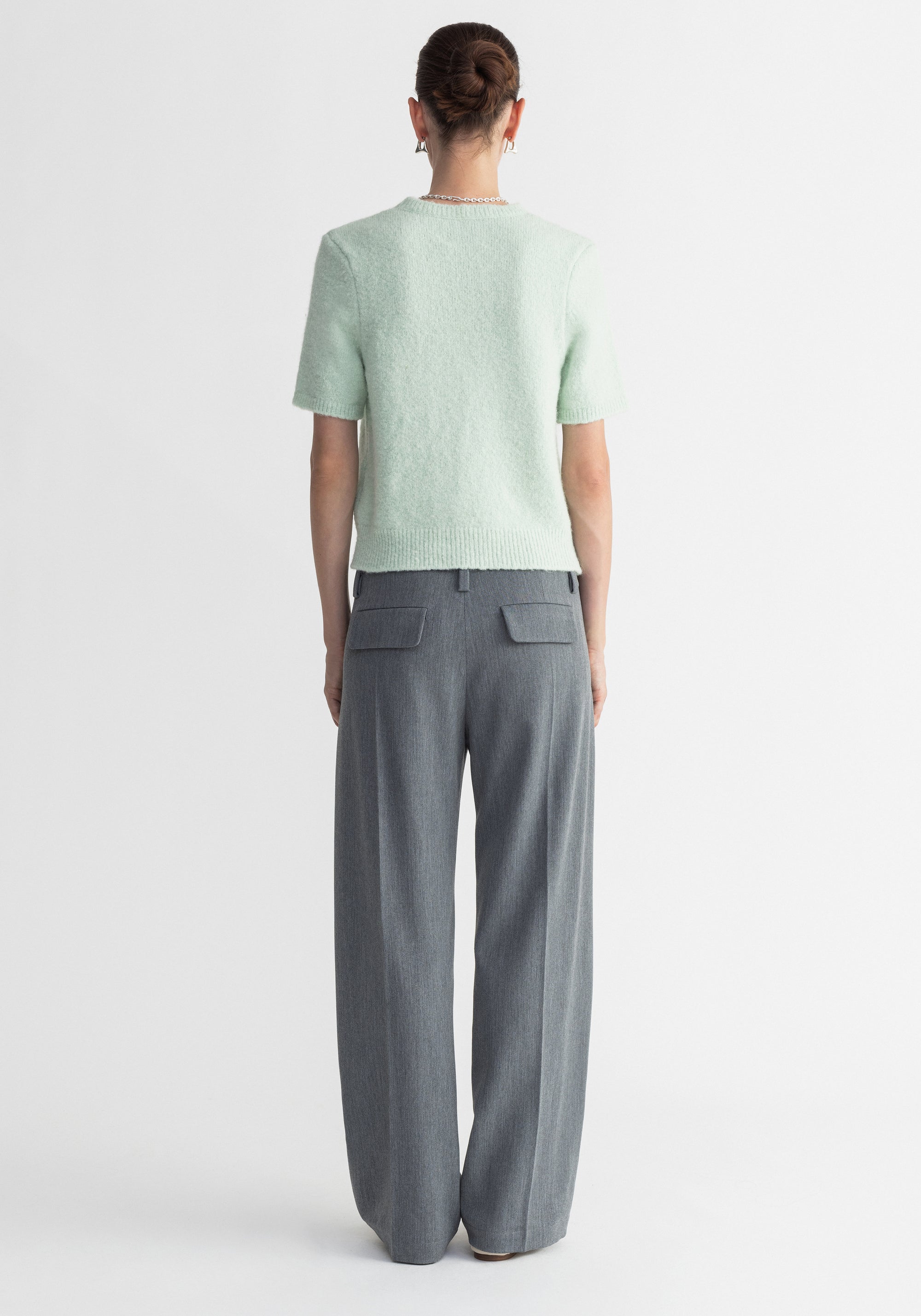 Maize wide-leg trousers - Steel