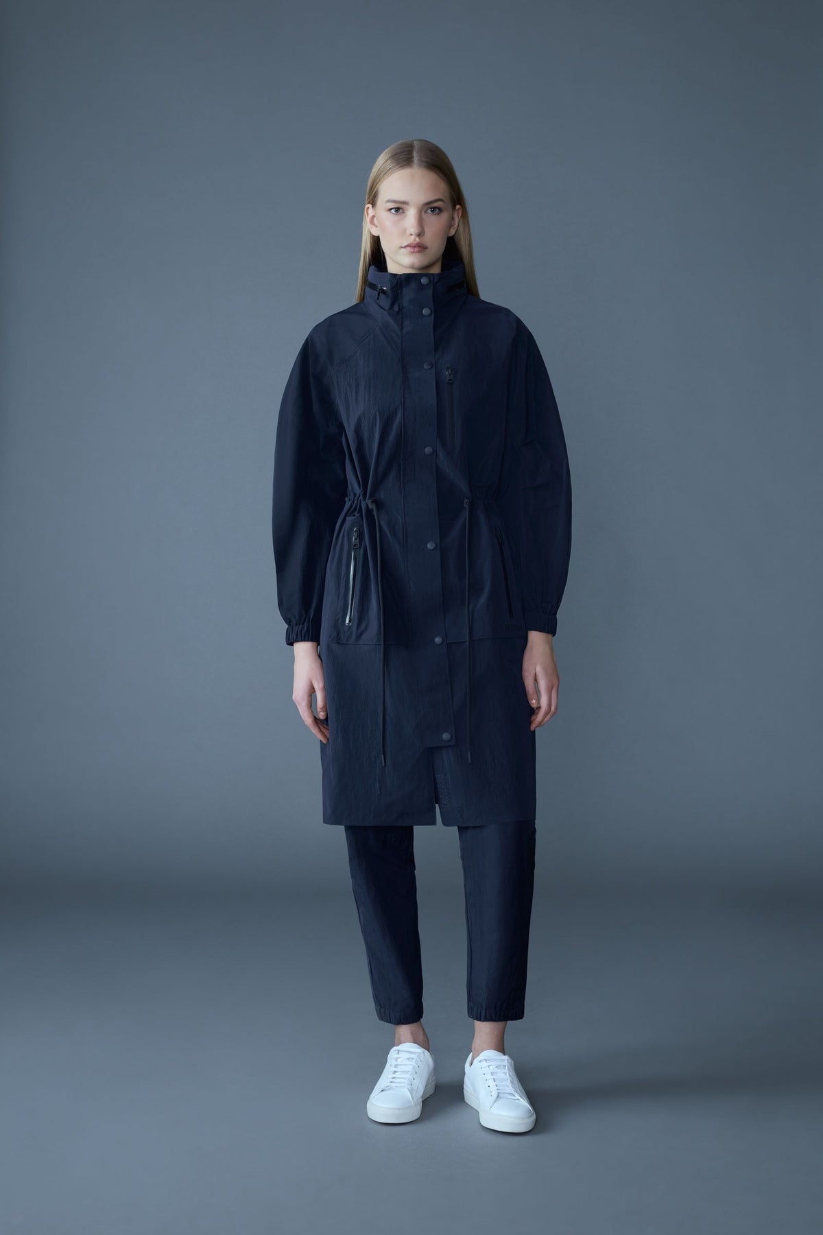 Navy Ladies Rainwear Coat