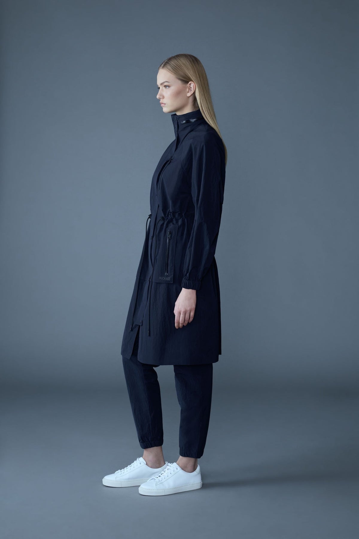 Navy Ladies Rainwear Coat