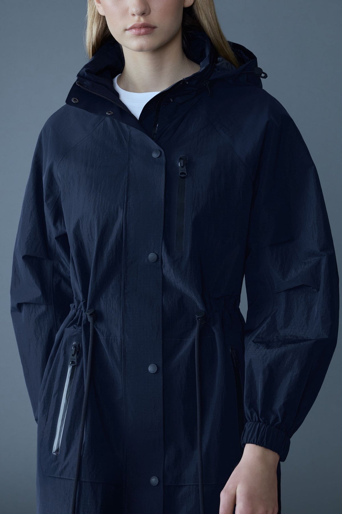Navy Ladies Rainwear Coat