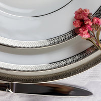Assiette à pain Malmaison en porcelaine - Platine