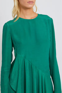 Robe Malou à volants - Green