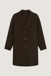 KAKI CHINE _ Manteau Rochester en laine - Kaki chine