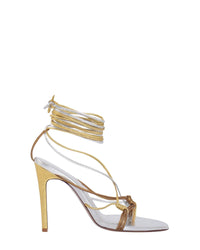 Mandaloun 105 leather sandals – Gold & Silver