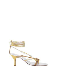 Sandales Mandaloun 75 en cuir - Gold & Silver