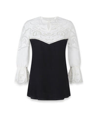 Blouse Mandy en soie - Black & White