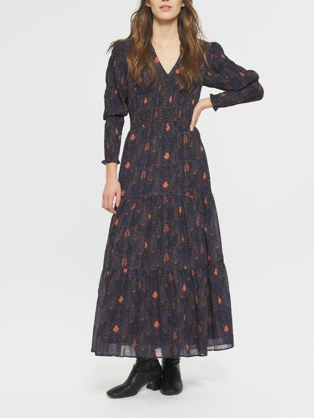 Robe longue imprimée Mani - Dark Blue