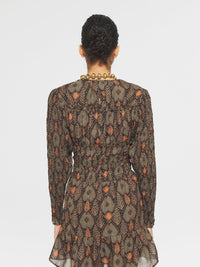Robe courte imprimée Mani - Kaki