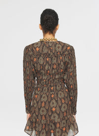 Robe courte imprimée Mani - Kaki
