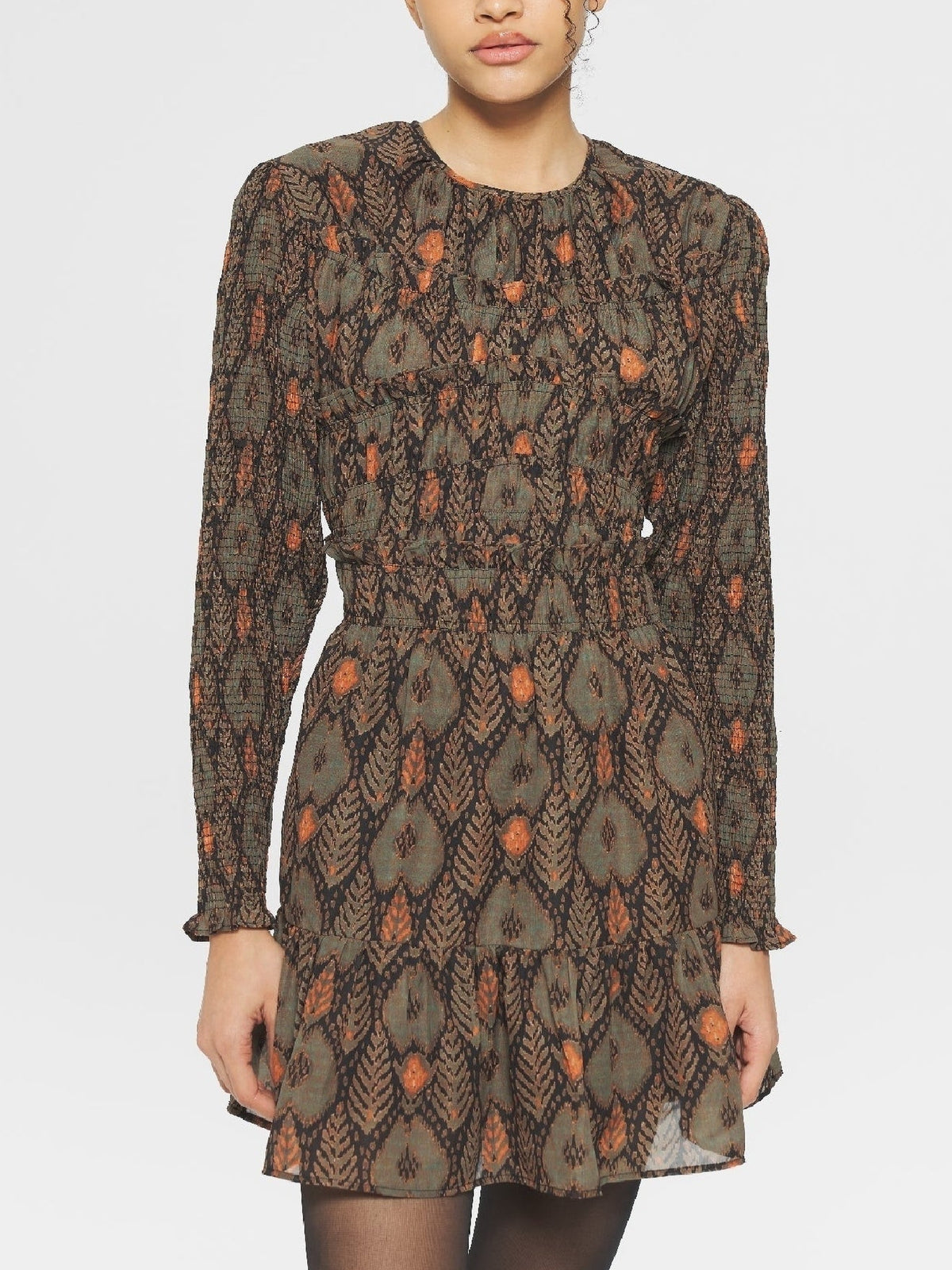 Robe courte imprimée Mani - Kaki