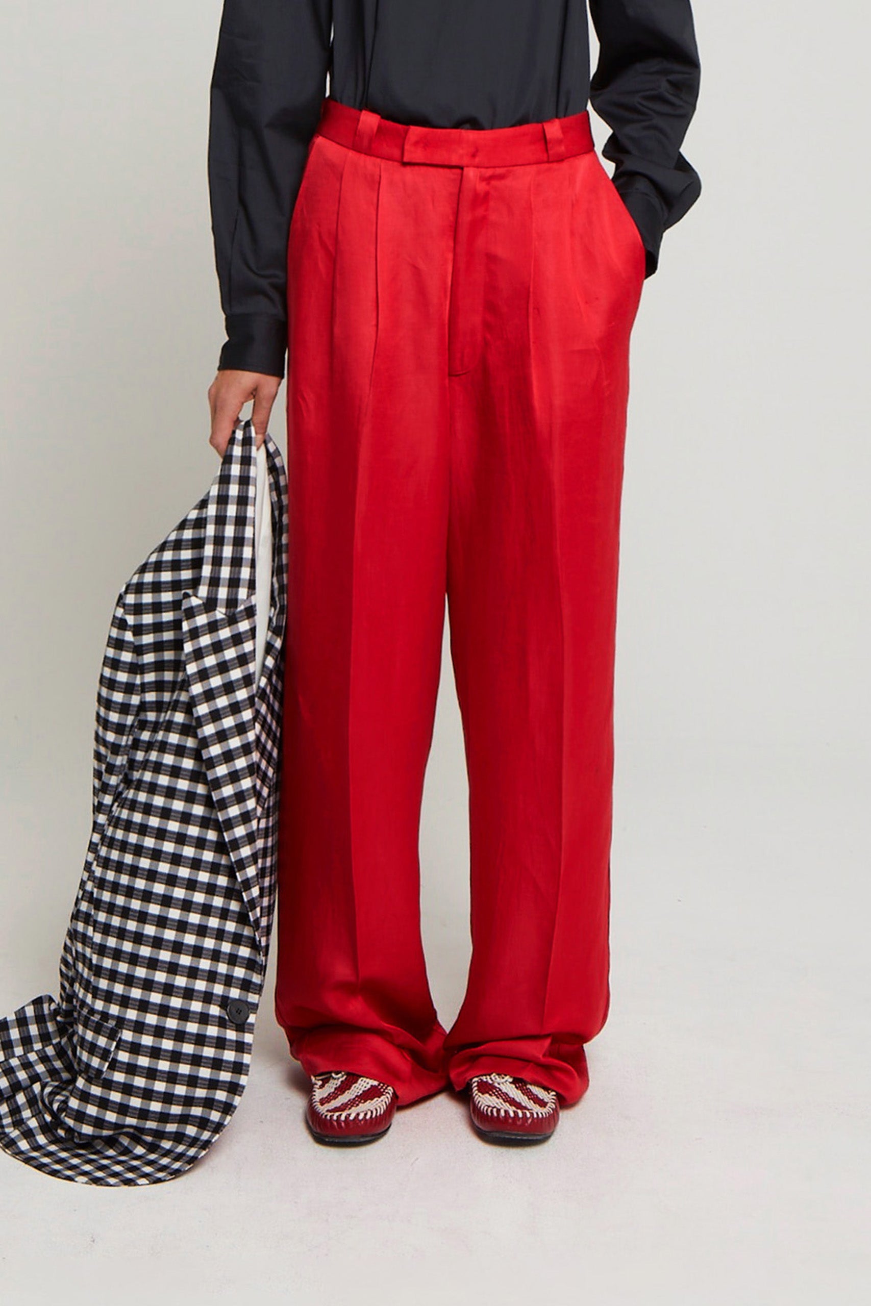 Pantalon Manuela taille haute en lin mélangé - Kaki