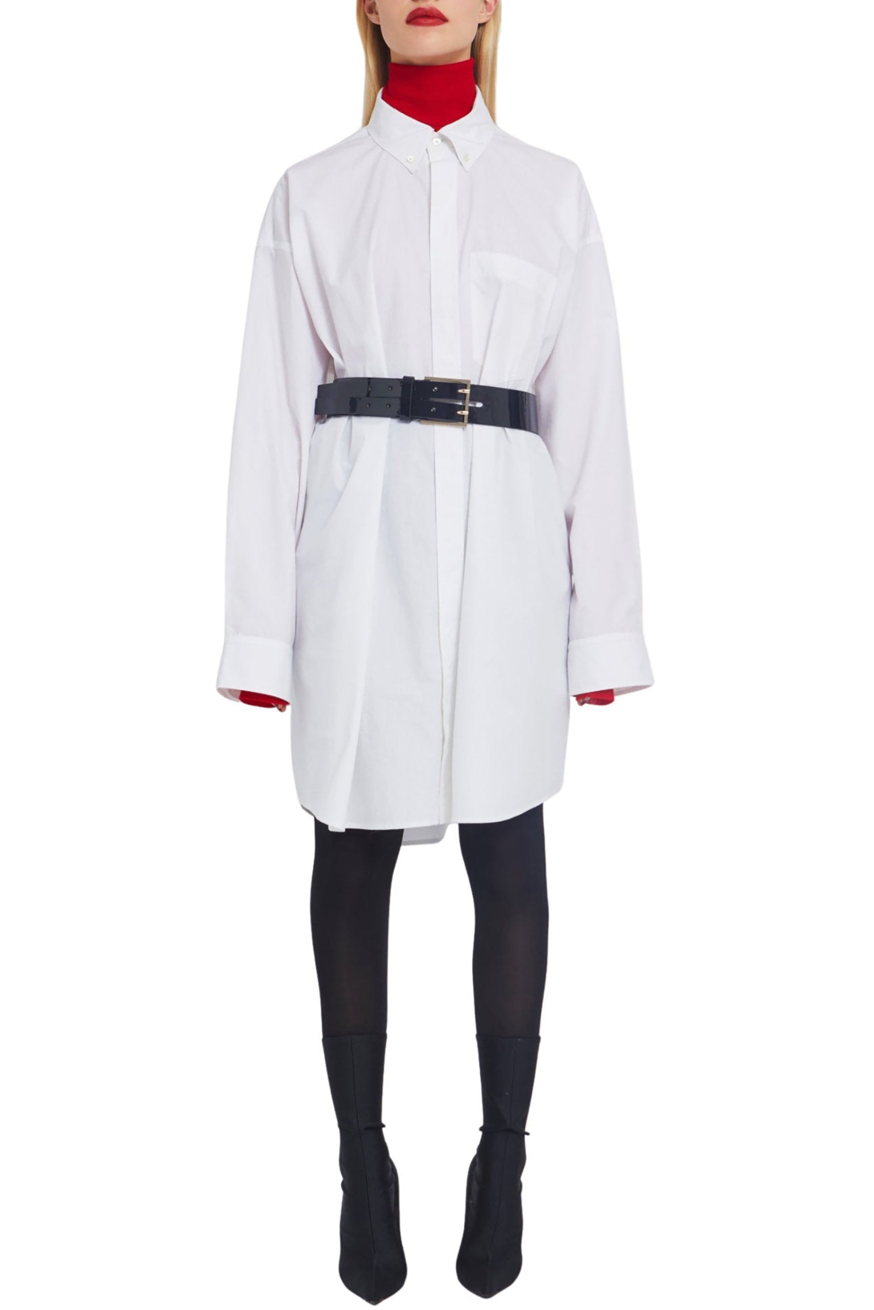 Robe chemise Maple à manches longues - White