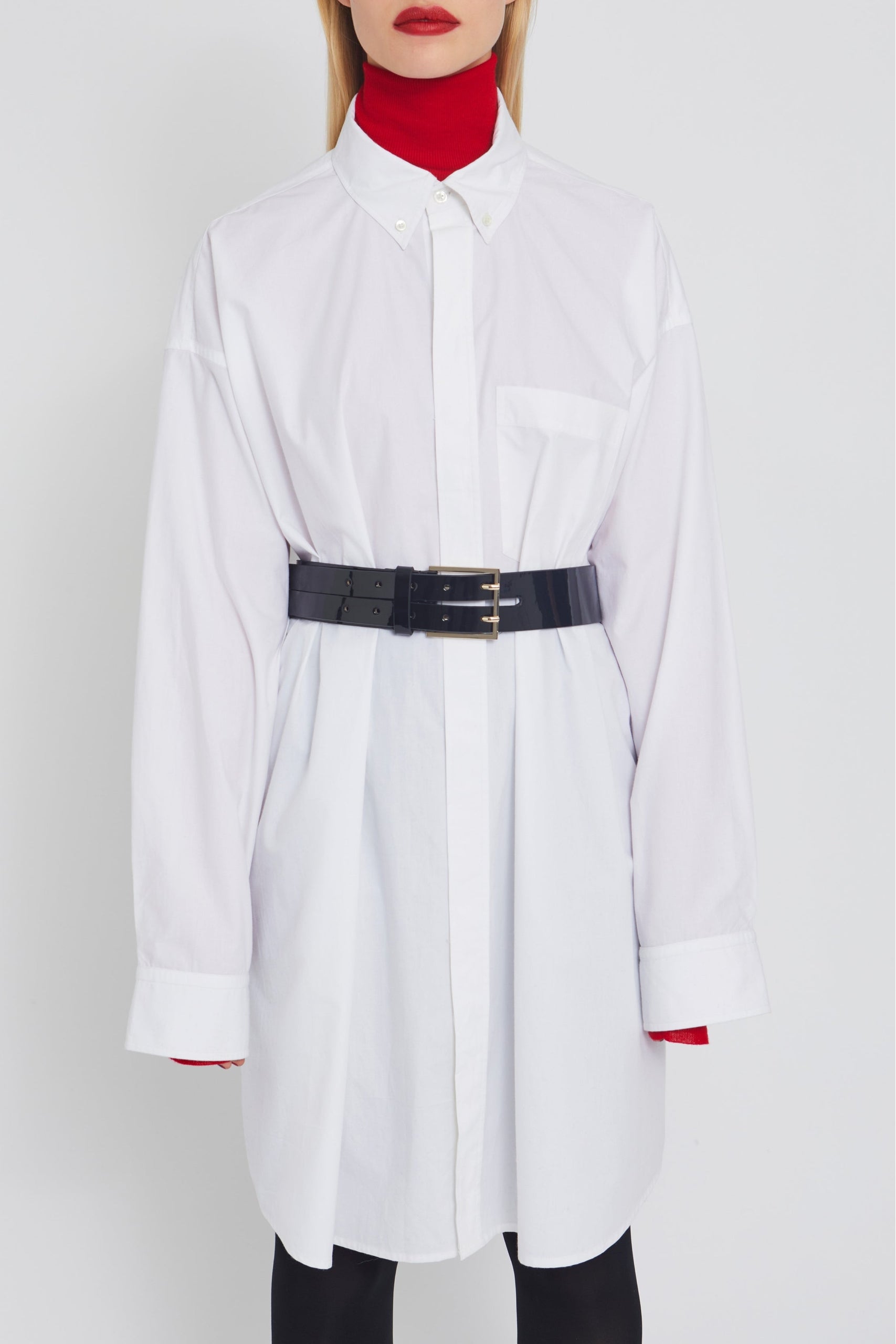 Robe chemise Maple à manches longues - White