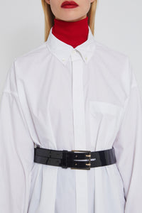 Robe chemise Maple à manches longues - White