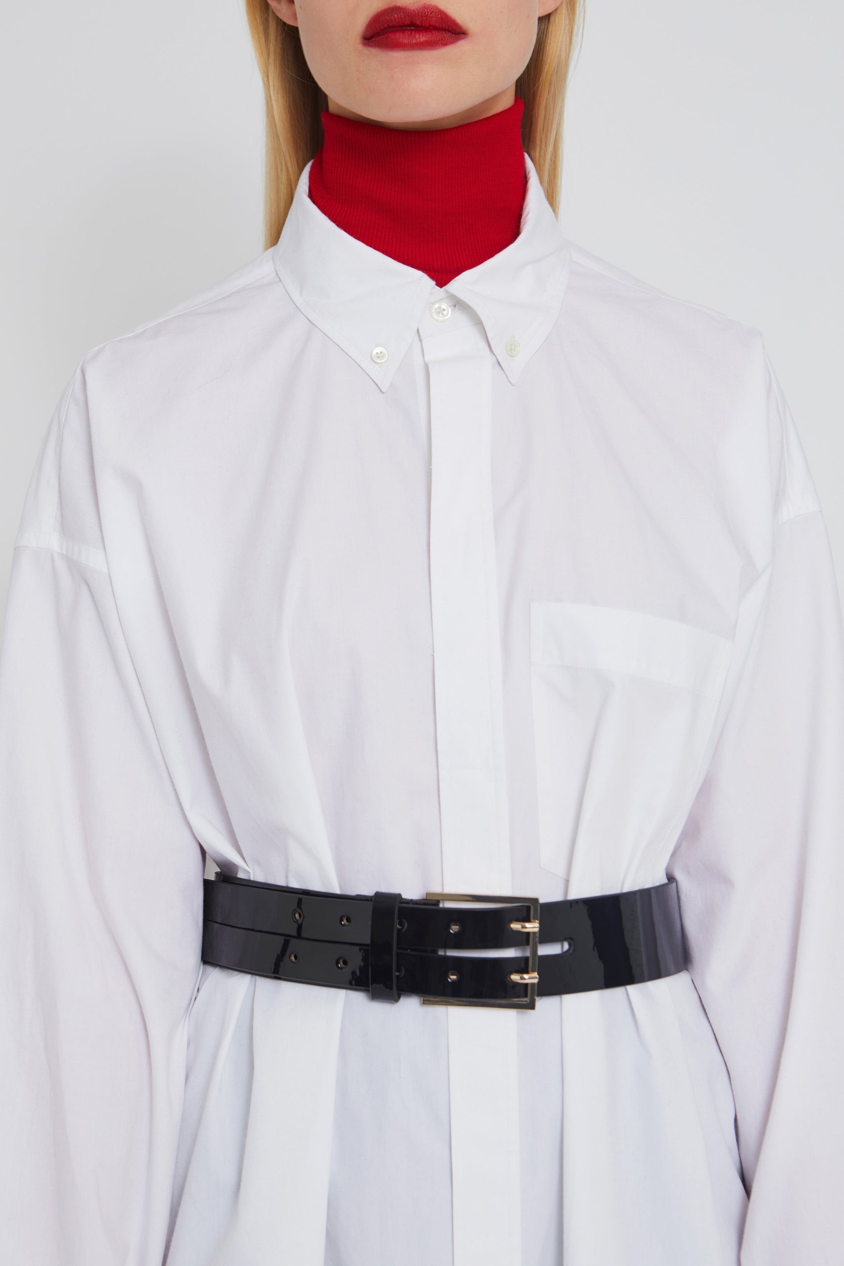 Robe chemise Maple à manches longues - White
