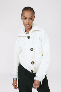 ZNOSTOCK_ECRU CARDIGAN MARC - Ecru