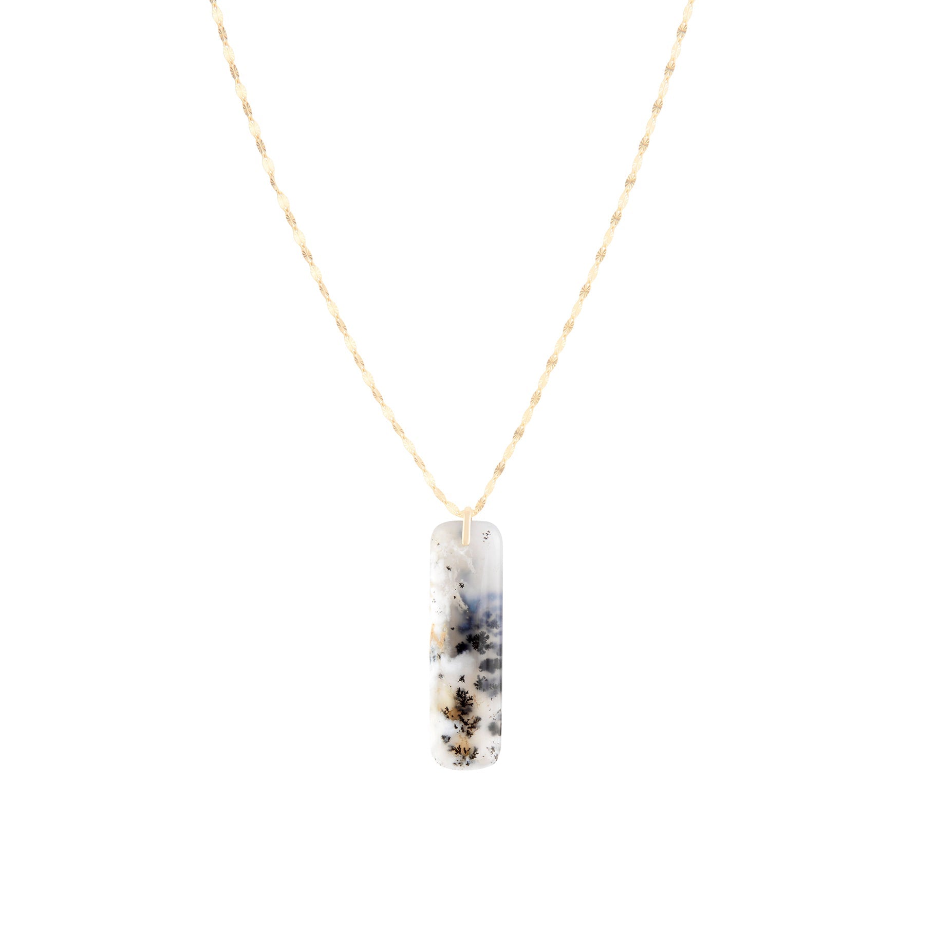 Collier Marcel en or jaune - Agate Dentitrique