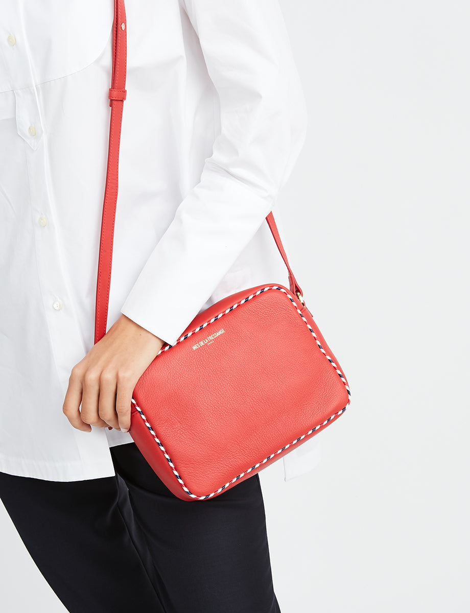1qty NEW  / Sac bandoulière Marcia en cuir -  Red