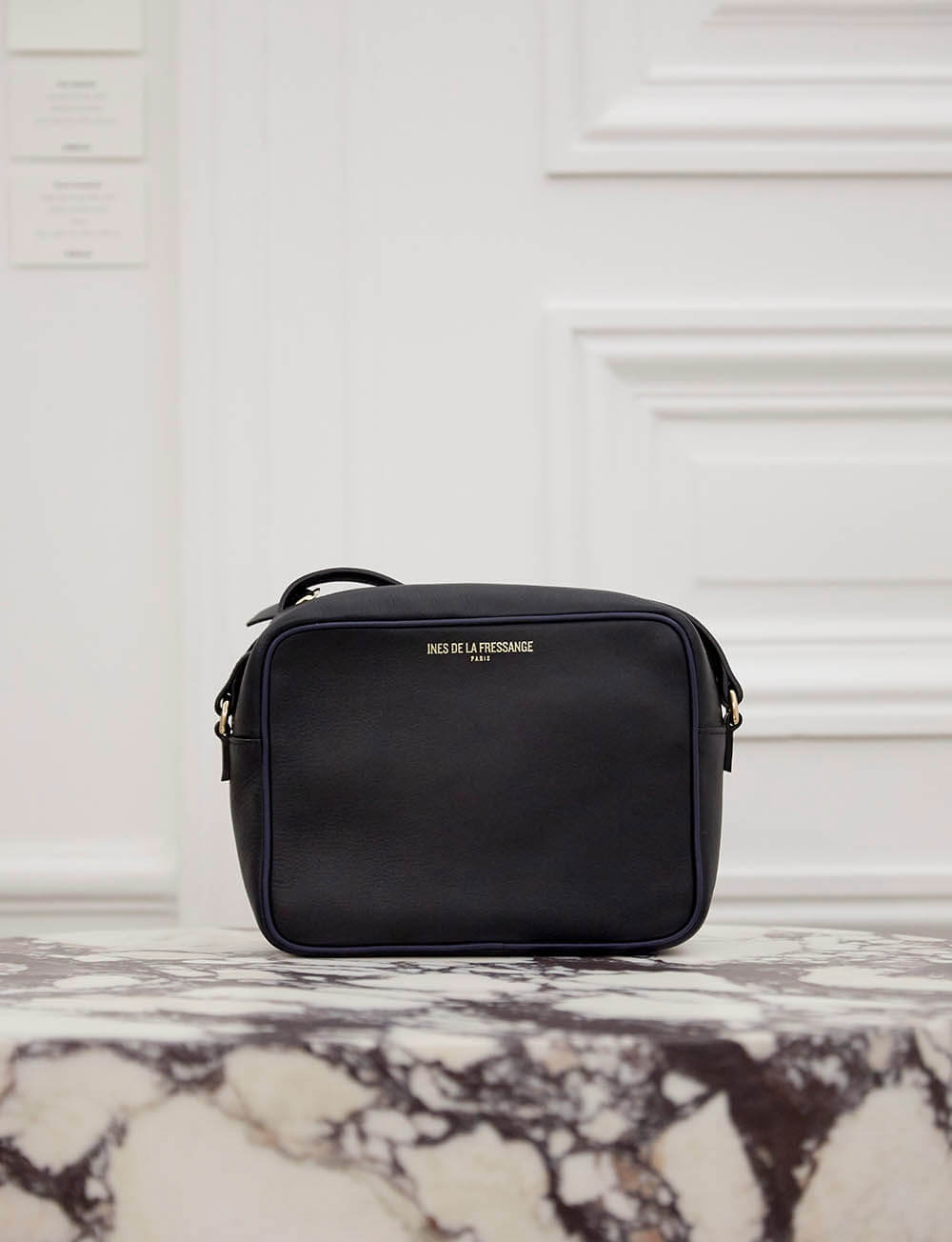 1qty NEW  / Sac bandoulière Marcia en cuir -  Black Navy