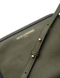 4qty NEW  / Sac bandoulière Marcia en cuir -  Khaki Navy