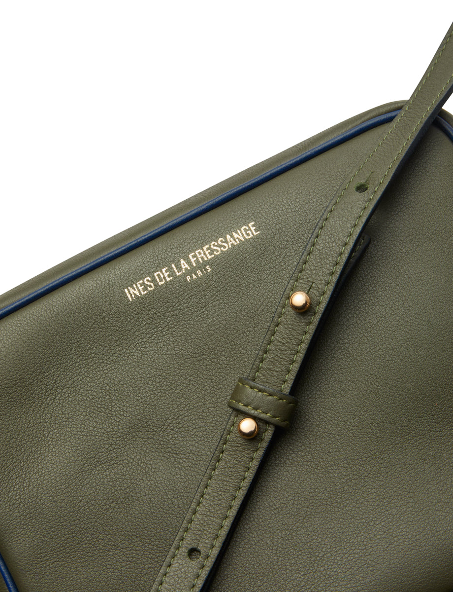 4qty NEW  / Sac bandoulière Marcia en cuir -  Khaki Navy