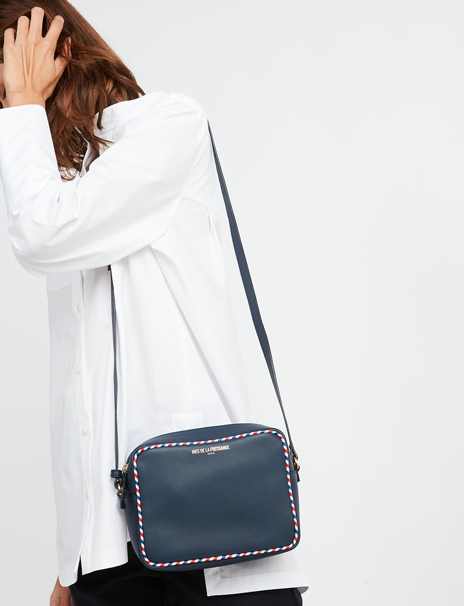2qty NEW  / Sac bandoulière Marcia en cuir -  Navy