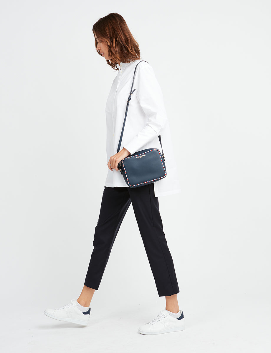 2qty NEW  / Sac bandoulière Marcia en cuir -  Navy