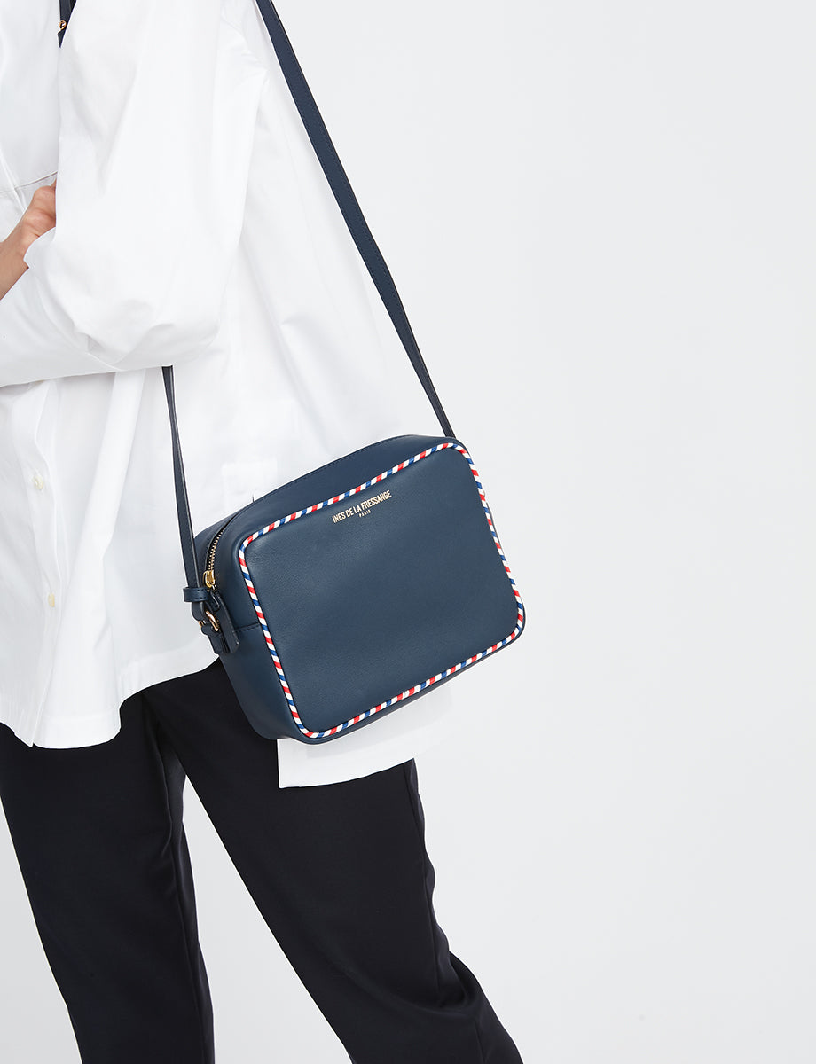 2qty NEW  / Sac bandoulière Marcia en cuir -  Navy