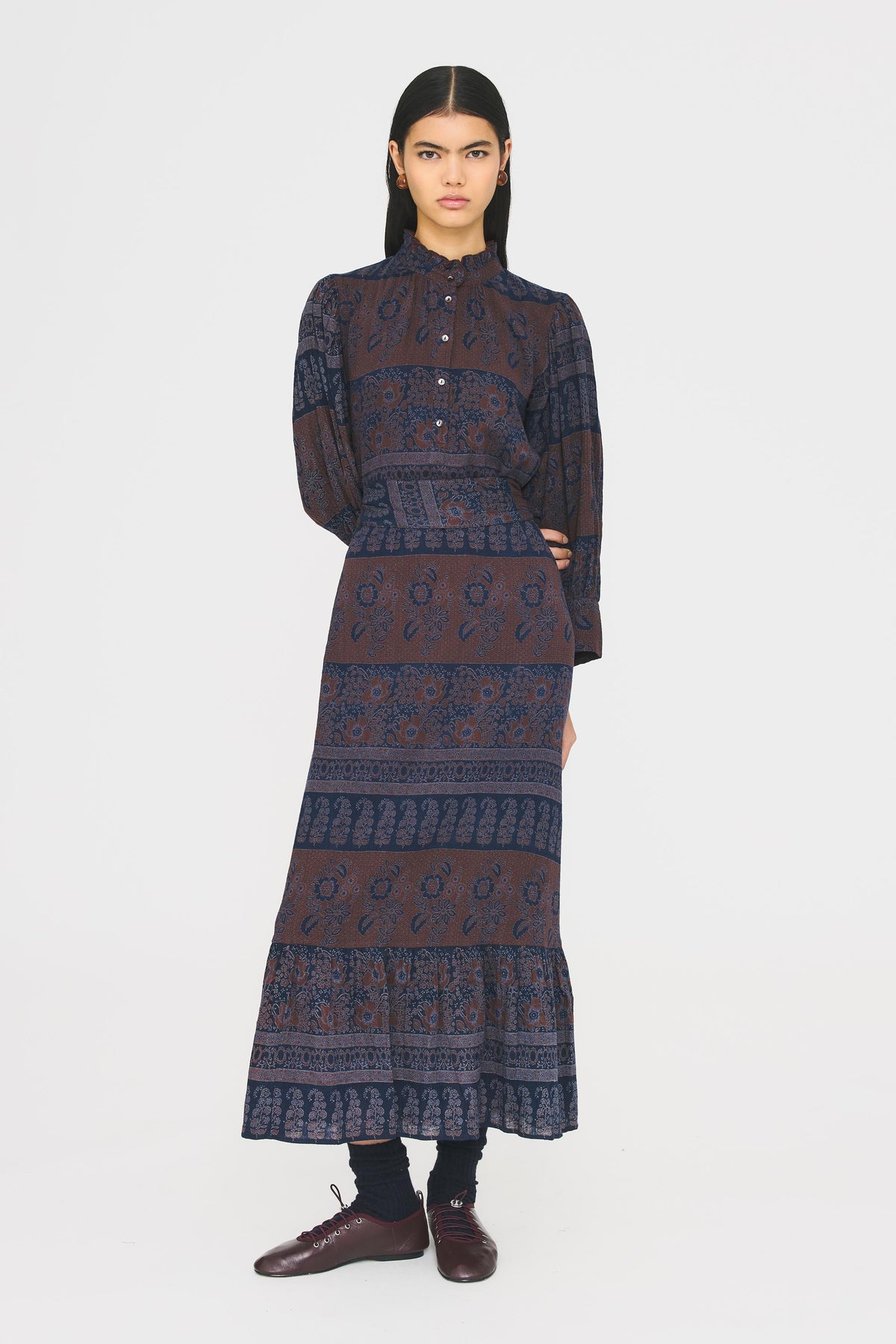 Robe longue Mareva - Burgundy