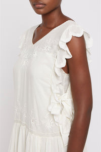 Robe Margarita coupe fluide - White