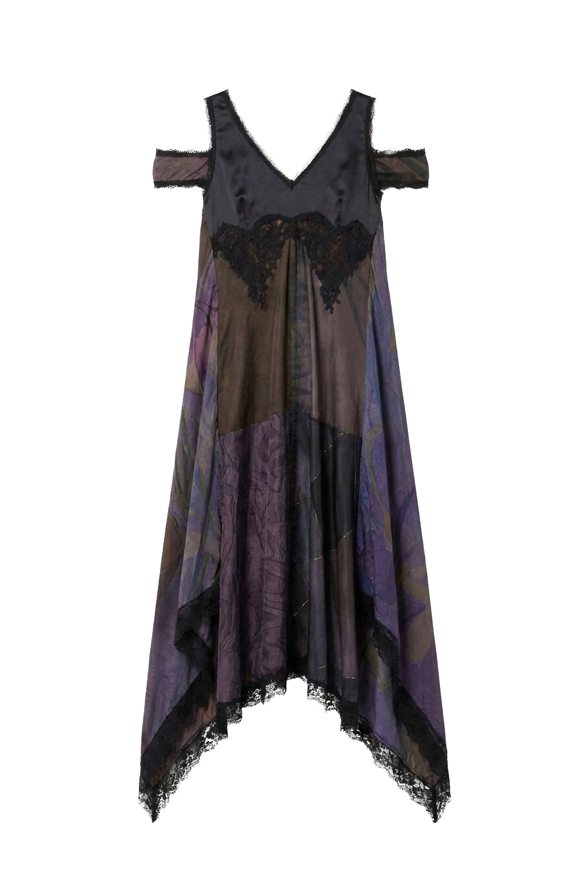 Robe nuisette foulard en soie Upcyclée - Pewter