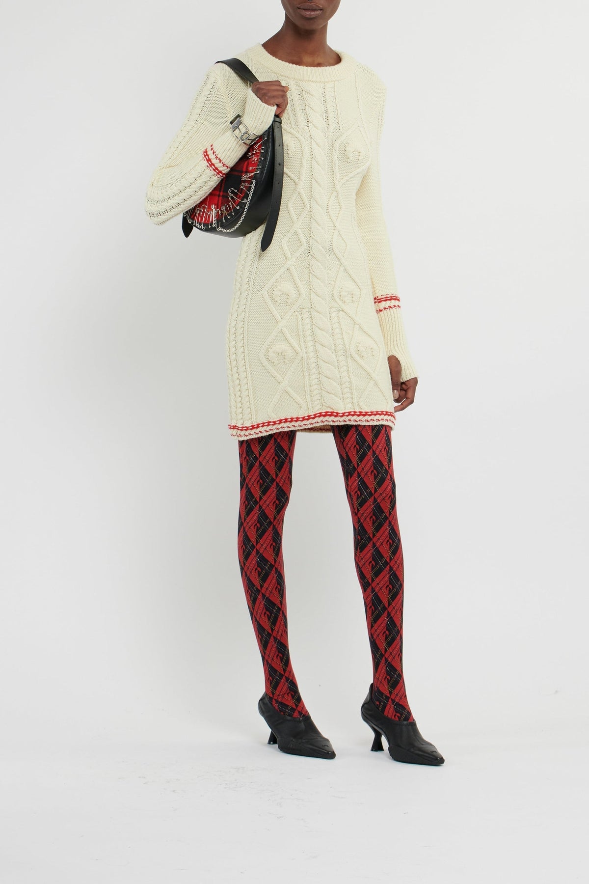 Robe courte en laine - Beige