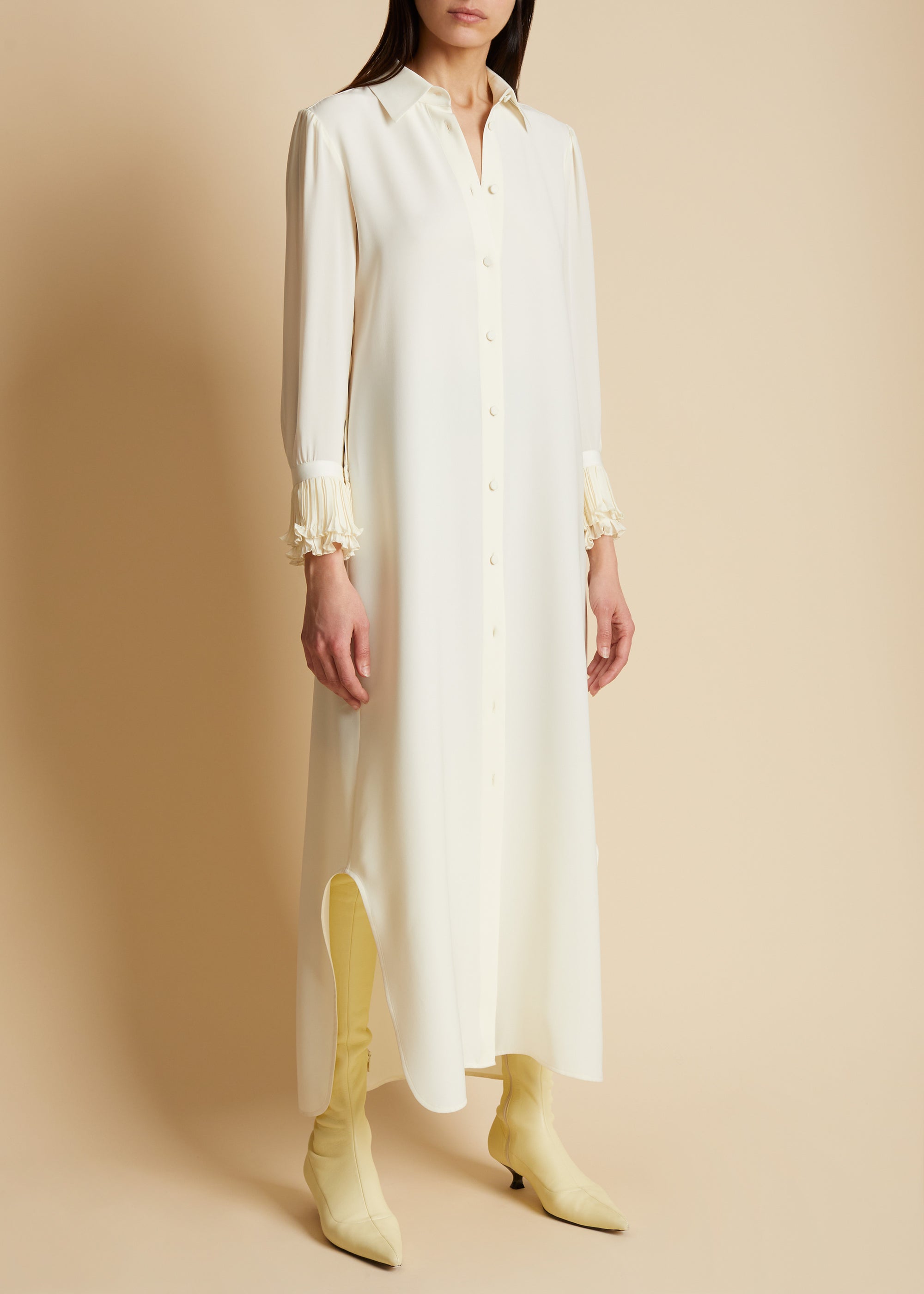 Mari dress in silk - Ivory