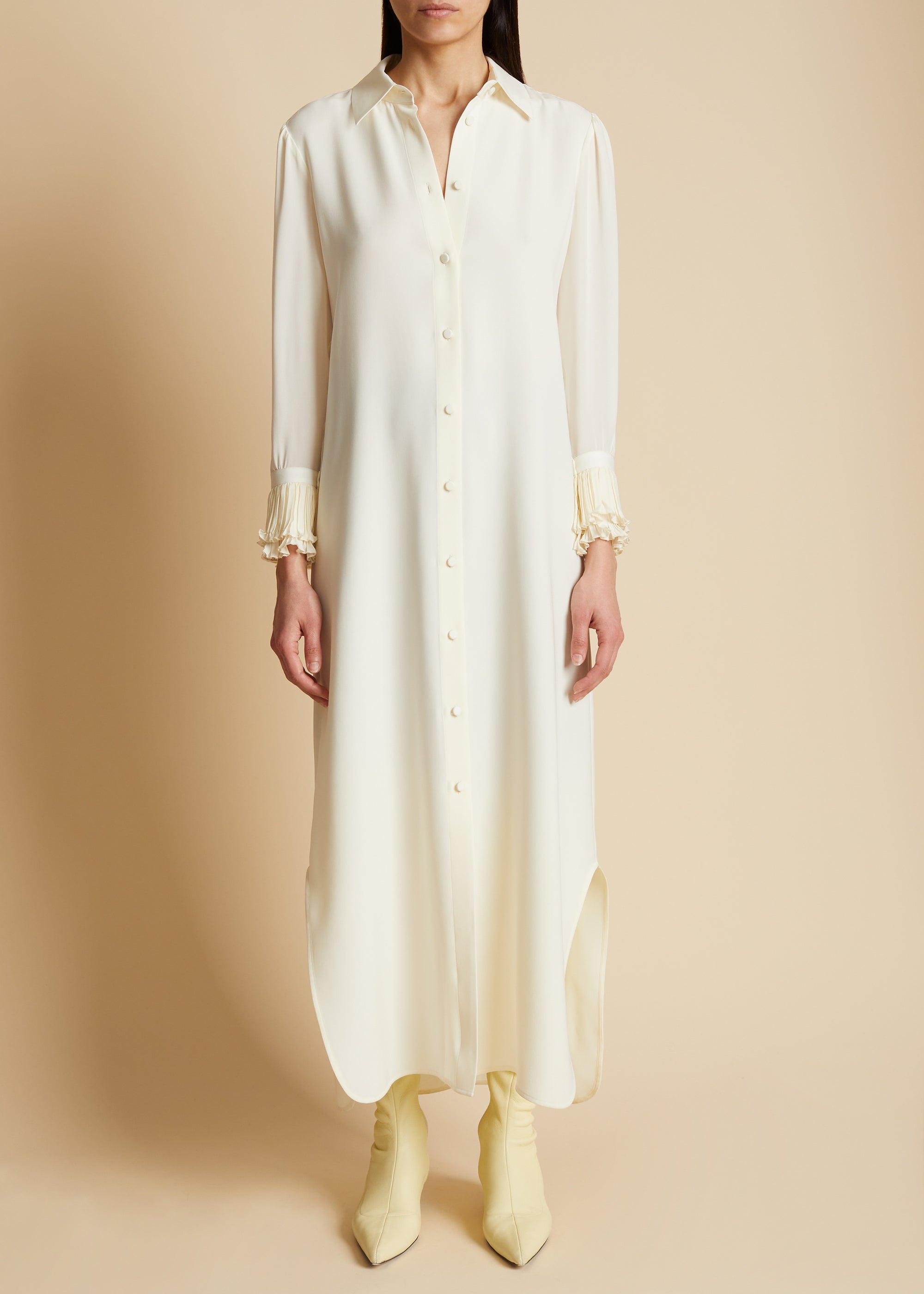 Mari dress in silk - Ivory