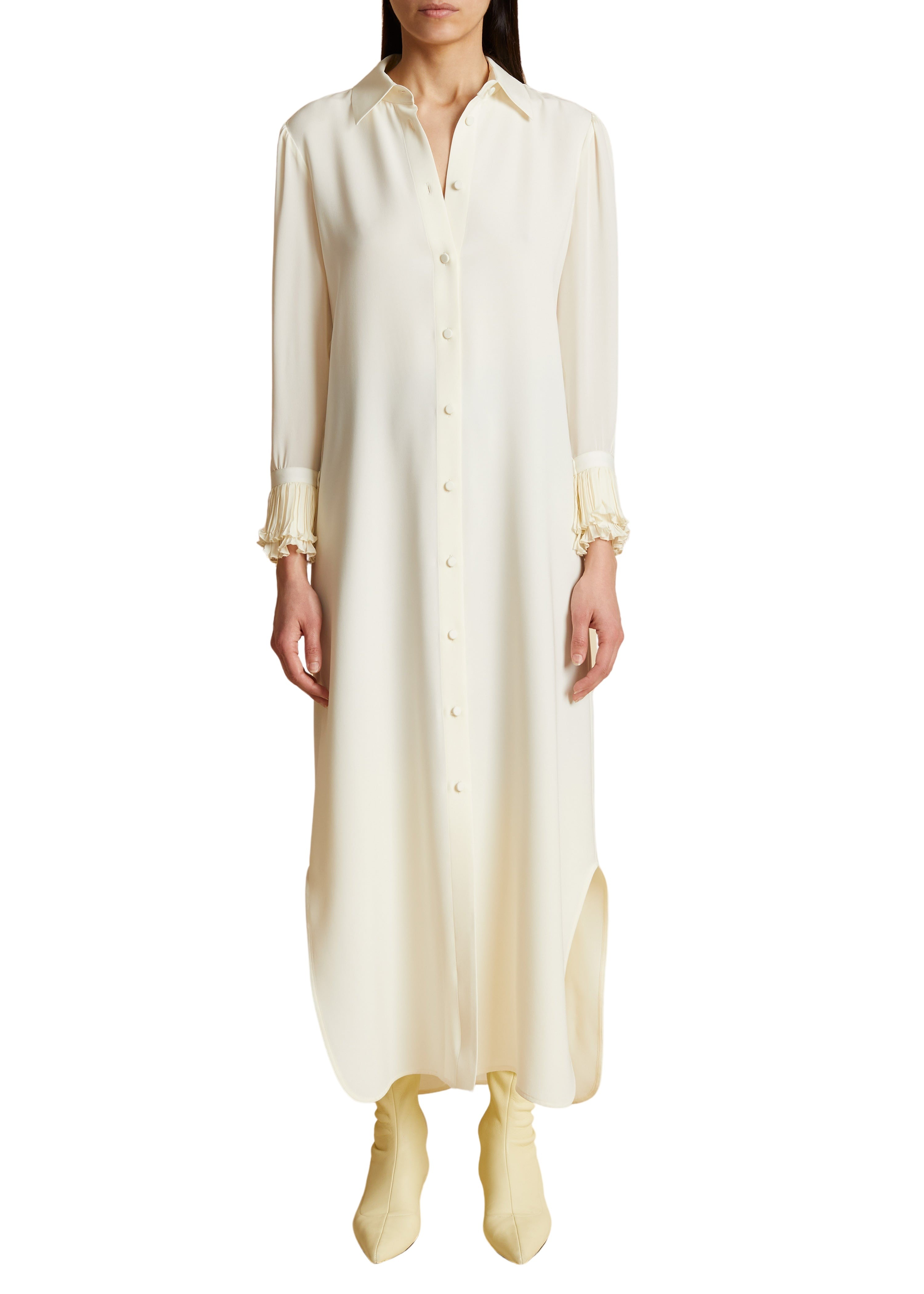 Mari dress in silk - Ivory