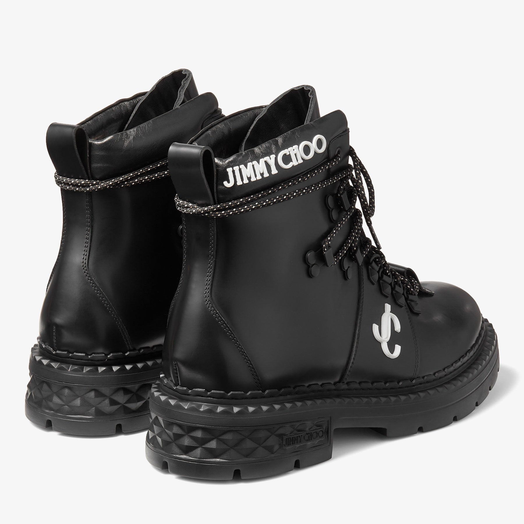 Bottines Marlow en cuir avec logo JC - Black