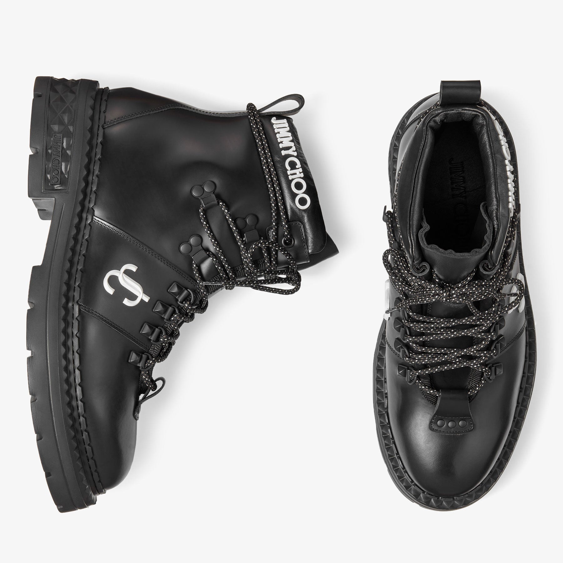 Bottines Marlow en cuir avec logo JC - Black