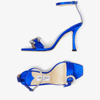 Marsai 90 satin buckle sandals with crystals - Ultraviolet & Crystal
