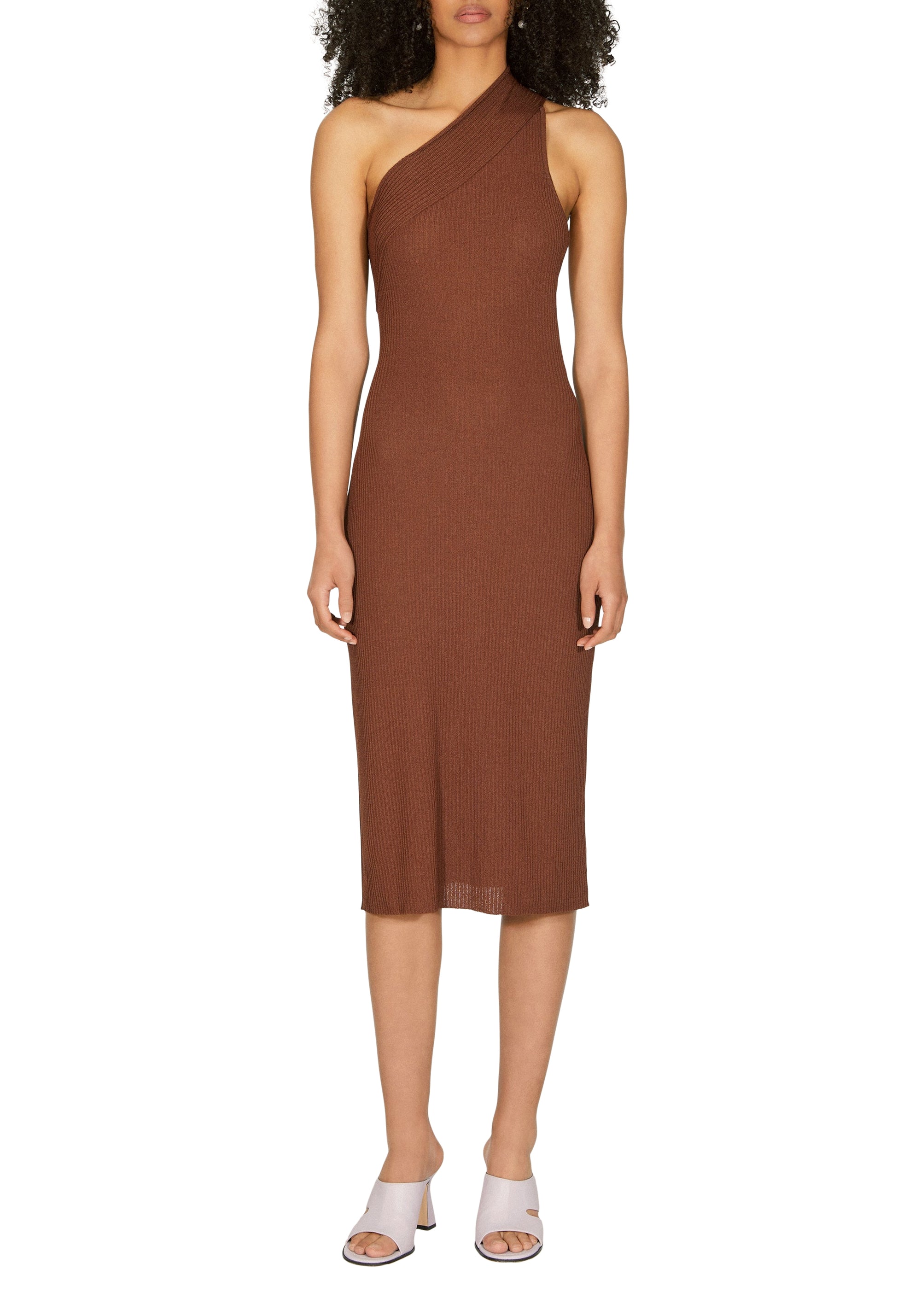 Robe longue Martina asymétrique - Chocolate