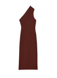 Robe longue Martina asymétrique - Chocolate