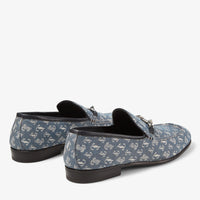 Mocassins Marti en jean avec monogramme JC et chaîne - Denim