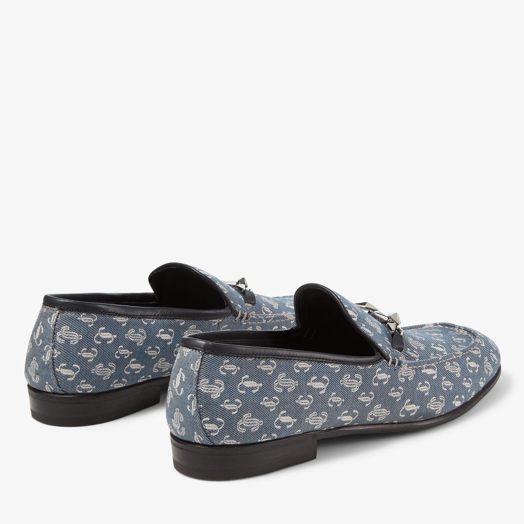 Mocassins Marti en jean avec monogramme JC et chaîne - Denim
