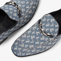 Mocassins Marti en jean avec monogramme JC et chaîne - Denim