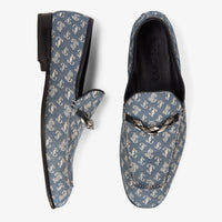 Mocassins Marti en jean avec monogramme JC et chaîne - Denim