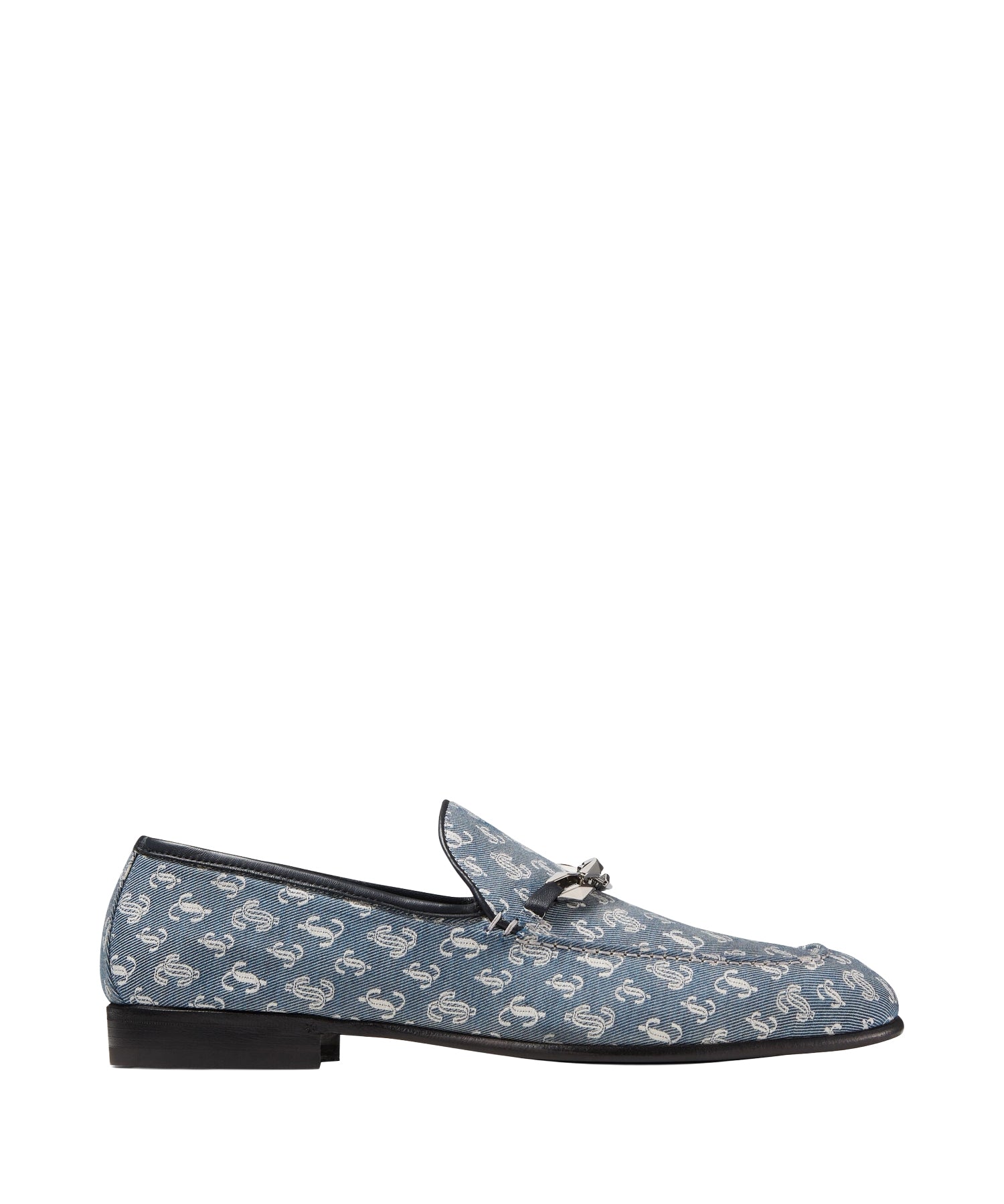 Mocassins Marti en jean avec monogramme JC et chaîne - Denim