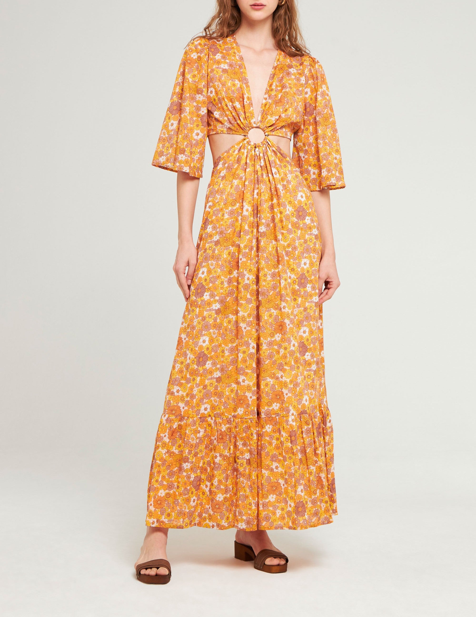 ORANGE MARTY CUTDRESS