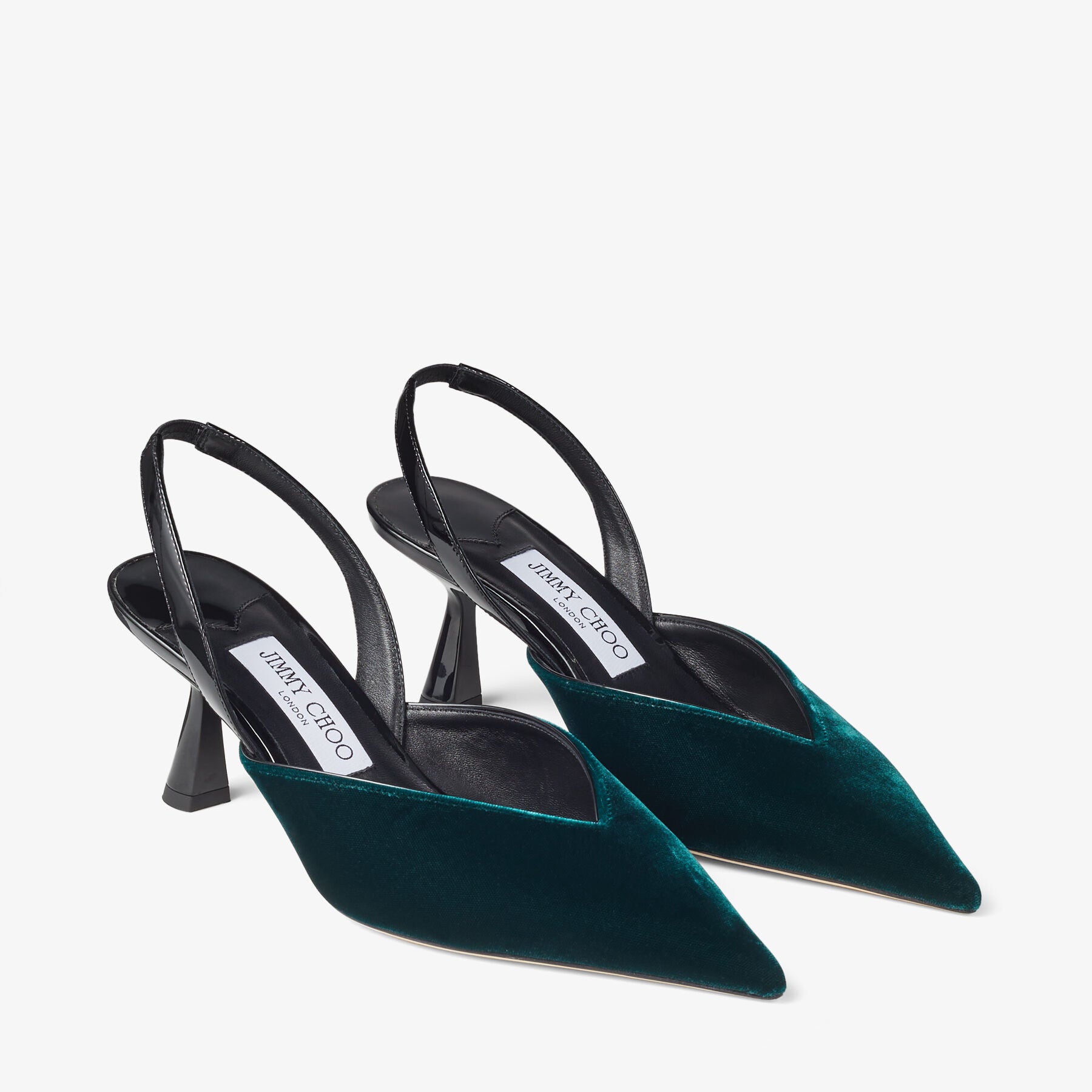 Maryanne 65 velvet back strap slingbacks - Dark Green