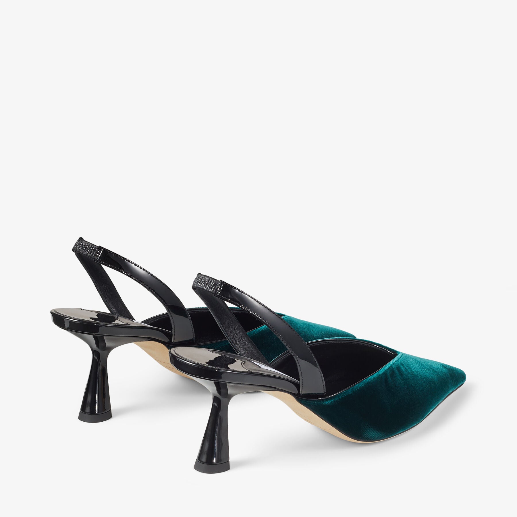 Maryanne 65 velvet back strap slingbacks - Dark Green