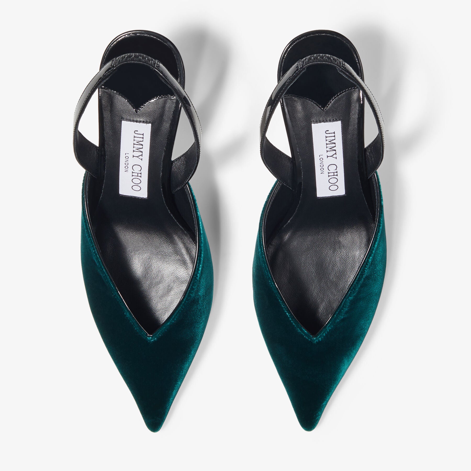 Maryanne 65 velvet back strap slingbacks - Dark Green